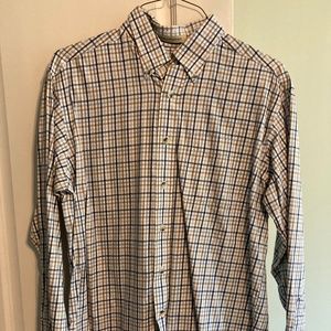 LL Bean Wrinkle Resistant checked plaid button down shirt - M reg